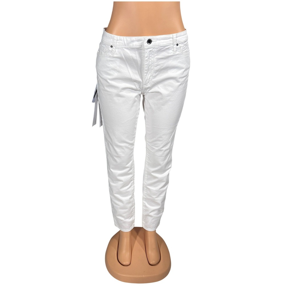 Armani Exchange Womens Super Skinny Cropped Mid Rise White Jeans Size 32R